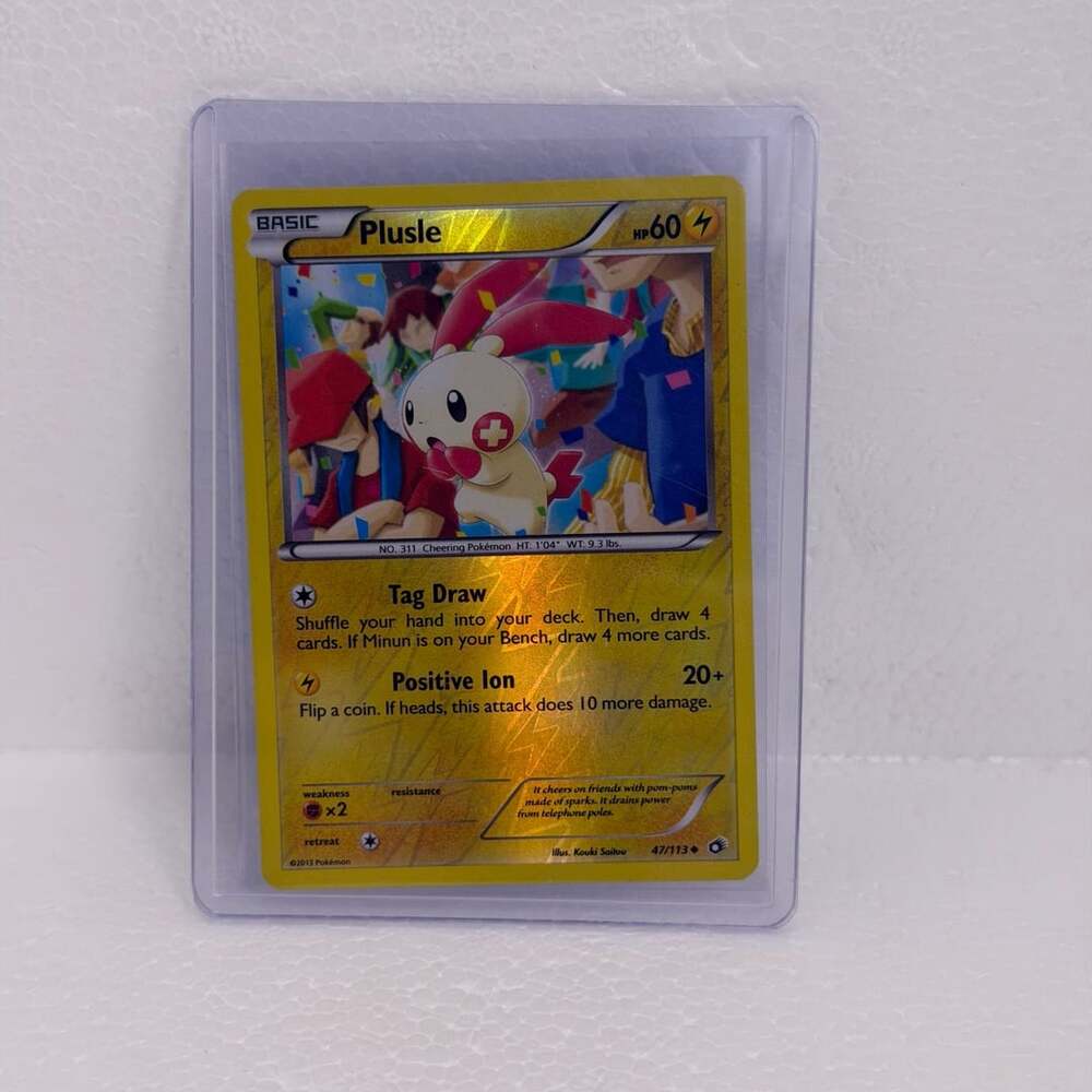 Pokemon Plusle 47/113 Legendary Treasures Holo Card
